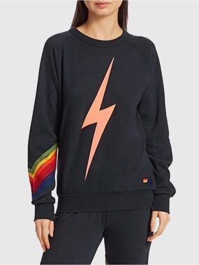 ‼️RARE‼️Aviator Nation Rainbow Stitched 7 Stripe Sweatshirt